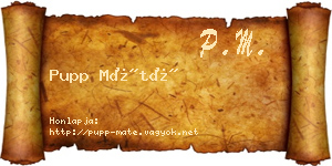 Pupp Máté névjegykártya